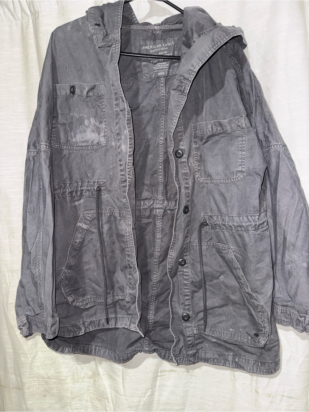 American Eagle Outfitters Gray Hooded Field Jacket